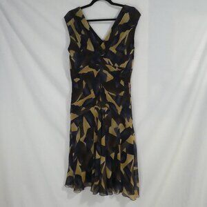 JONES NEW YORK | size 12 | Gorgeous Colorful Sleeveless Silk V-Neck Dress | NWOT